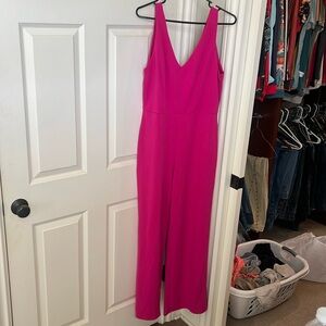 Pink polyester jumpsuit
